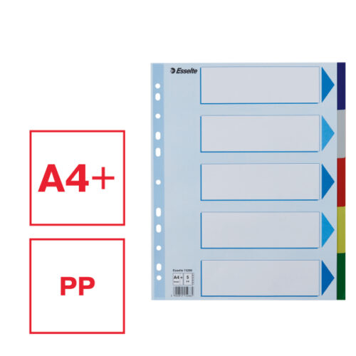 15266_01-2.jpg Przekładki plastikowe MAXI z PP Esselte, 5 kart