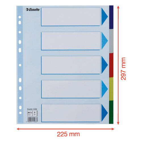 15266_05-2.jpg Przekładki plastikowe MAXI z PP Esselte, 5 kart
