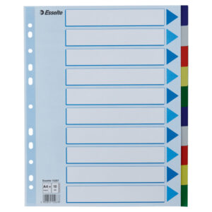 Przekładki plastikowe MAXI z PP Esselte, 10 kart