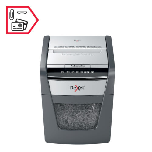2020050XEU_05.jpg Niszczarka Rexel Optimum AutoFeed+ 50X, P4, 50 kartek, 20 l kosz