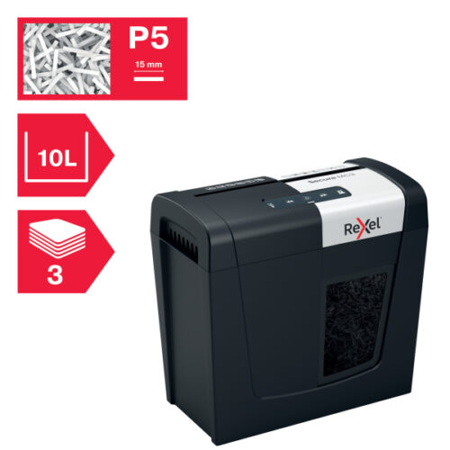 2020128EU_n_06.jpg Niszczarka Rexel Secure MC3, P5, 3 kartki, 10 l kosz