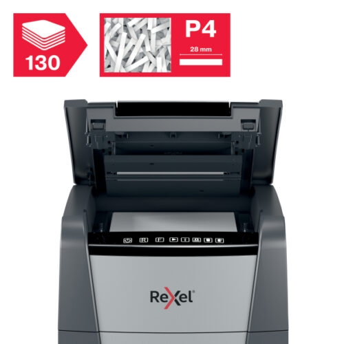 2020130XEU_02.jpg Niszczarka Rexel Optimum AutoFeed+ 130X, P4, 130 kartek, 44 l kosz