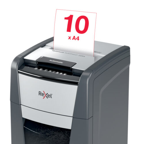 2020225XEU_04.jpg Niszczarka Rexel Optimum AutoFeed+ 225X, P4, 225 kartek, 60 l kosz