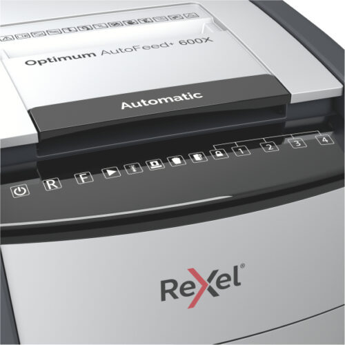 2020600XEU_03.jpg Niszczarka Rexel Optimum AutoFeed+ 600X, P4, 600 kartek, 110 l kosz