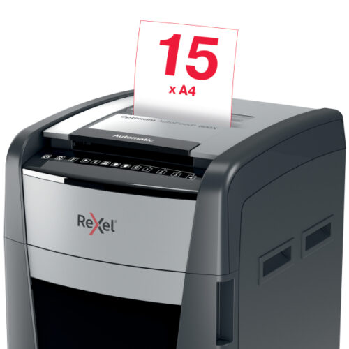 2020600XEU_04.jpg Niszczarka Rexel Optimum AutoFeed+ 600X, P4, 600 kartek, 110 l kosz
