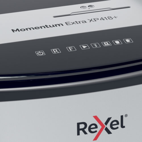 2021418XEU_n_19.jpg Niszczarka Rexel Momentum Extra XP418+, P4, 18 kartek, 45 l kosz