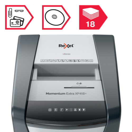 2021418XEU_n_20.jpg Niszczarka Rexel Momentum Extra XP418+, P4, 18 kartek, 45 l kosz