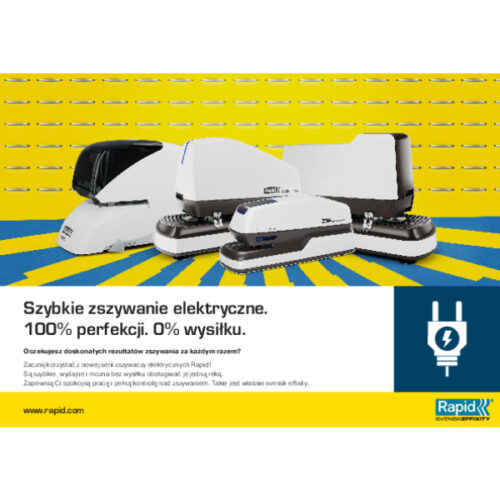 2102351_n_04.jpg Zszywacz elektryczny Rapid Optima 20E, do 20 kartek, na baterię lub zasilacz, biały