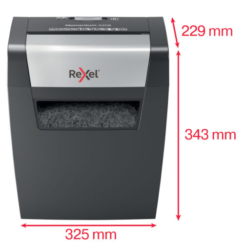 2104570EU_04.jpg Niszczarka Rexel Momentum X308, P3, 8 kartek, 15 l kosz