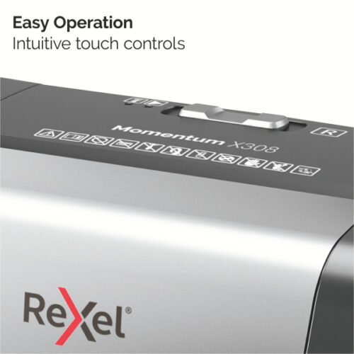 2104570EU_n_02.jpg Niszczarka Rexel Momentum X308, P3, 8 kartek, 15 l kosz