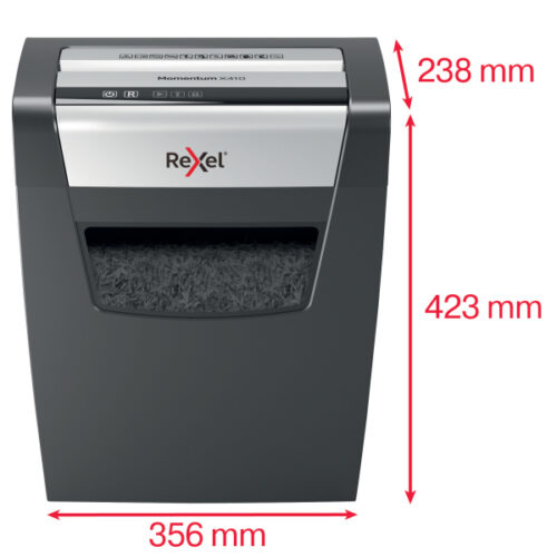2104571EU_04.jpg Niszczarka Rexel Momentum X410, P4, 10 kartek, 23 l kosz