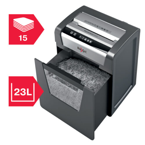 2104576EU_05.jpg Niszczarka Rexel Momentum X415, P4, 15 kartek, 23 l kosz
