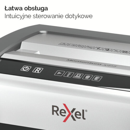 2104576EU_n_01.jpg Niszczarka Rexel Momentum X415, P4, 15 kartek, 23 l kosz