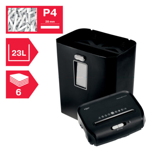 2104581EU_01.jpg Niszczarka Rexel ProMax QS REX623, P4, 6 kartek, 23 l kosz