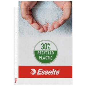 Koszulki groszkowe Esselte, A4 maxi, 30% PP z recyklingu, 100 mic.