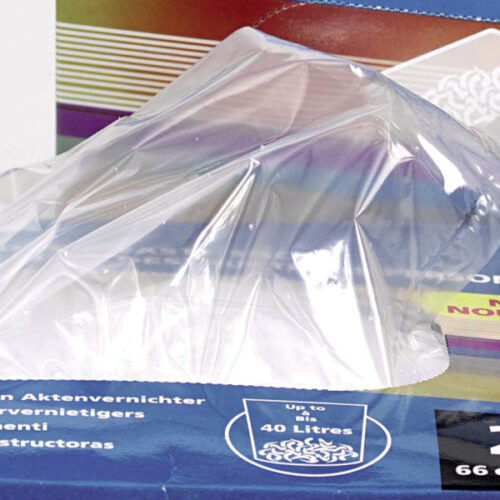 40095_01.jpg Plastikowe worki Rexel na ścinki do niszczarek z szerokim podajnikiem, pojemność 175 litrów