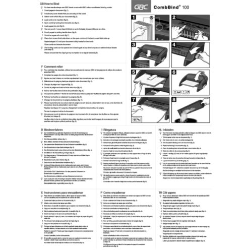 4401843_n_01.jpg Bindownica grzebieniowa GBC CombBind® C100, dziurkowanie 9, bindowanie 160 kartek