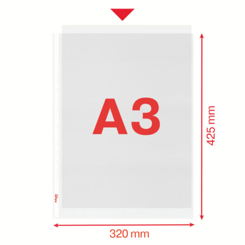 47181_04-2.jpg Koszulki groszkowe Esselte, A3, pionowe, 30% PP z recyklingu, 85 mic.