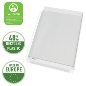 Poszerzane koszulki Leitz, A4, 48% PCV z recyklingu, 170 mic.