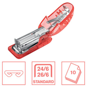 Zszywacz mini Rapid Colour'Breeze F4, 10 kartek, 5 lat gwarancji, koralowy