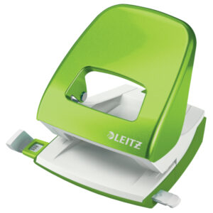 Dziurkacz duży metalowy Leitz WOW, zielony, 10 lat gwarancji, 30 kartek