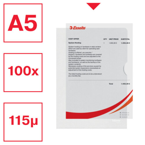 54850_02-1.jpg Ofertówki groszkowe Esselte, A5, 30% PP z recyklingu, 115 mic.