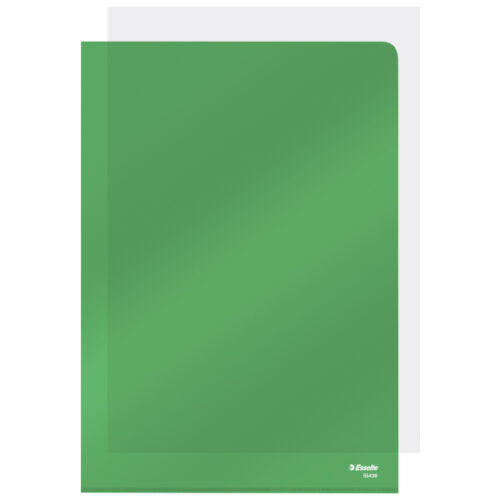55436_07-1.jpg Ofertówki krystaliczne Esselte, A4, sztywne, 150 mic., zielony