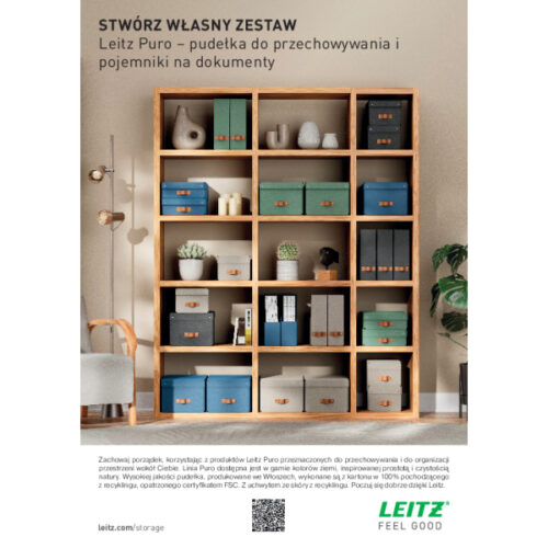 61480050_n_13.jpg Pudełko do przechowywania Leitz Puro z pokrywką, średnie niskie, 8 l, z tektury w 100% z recyklingu, 2 szt., zielone