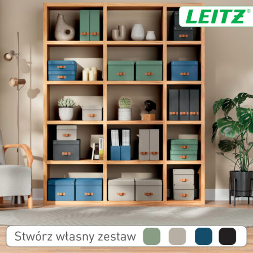 61480068_n_02.jpg Pudełko do przechowywania Leitz Puro z pokrywką, średnie niskie, 8 l, z tektury w 100% z recyklingu, 2 szt., granatowe
