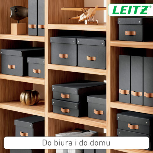 61490095_n_04.jpg Pudełko do przechowywania Leitz Puro z pokrywką, średnie, 17 l, z tektury w 100% z recyklingu, 2 szt., czarne