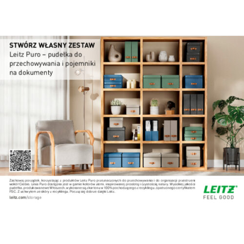 61490095_n_12.jpg Pudełko do przechowywania Leitz Puro z pokrywką, średnie, 17 l, z tektury w 100% z recyklingu, 2 szt., czarne