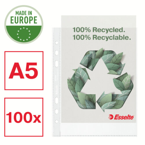 627495_02-2.jpg Koszulki groszkowe Esselte Recycled Premium, A5, PP 70 mic.