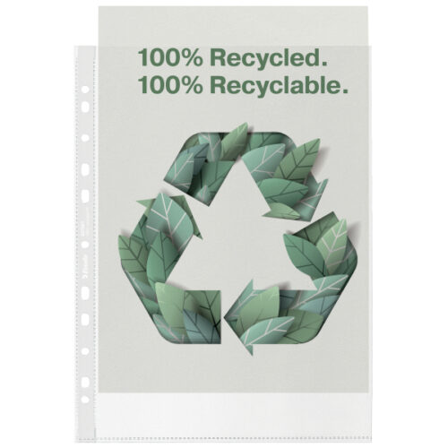 Koszulki groszkowe Esselte Recycled Premium, A4, PP 100 mic.