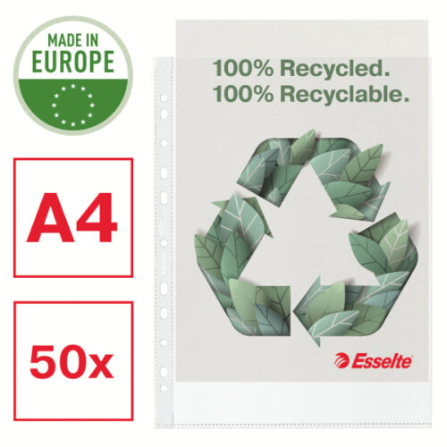 627501_02-2.jpg Koszulki groszkowe Esselte Recycled Premium, A4, PP 100 mic.
