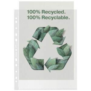 Koszulki groszkowe Esselte Recycled Premium, A4 Maxi, PP 100 mic.