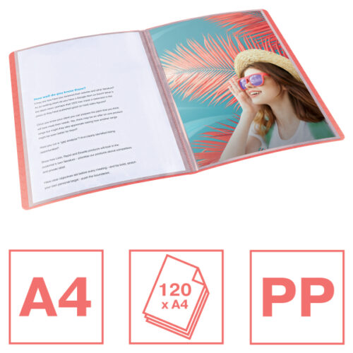 628443_01-1.jpg Album ofertowy Esselte Colour'Breeze, z 60 koszulkami, koralowy
