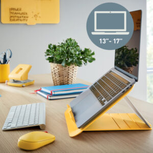 Podstawka pod laptopa Leitz Ergo Cosy, 80% plastiku z recyklingu, żółta