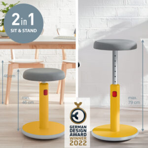 Ergonomiczny stołek Leitz Ergo Cosy, żółty