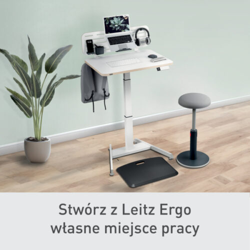 65340001_n_10.jpg Małe biurko Leitz Ergo do pracy w pozycji siedzącej i stojącej, obsługiwane elektronicznie, białe