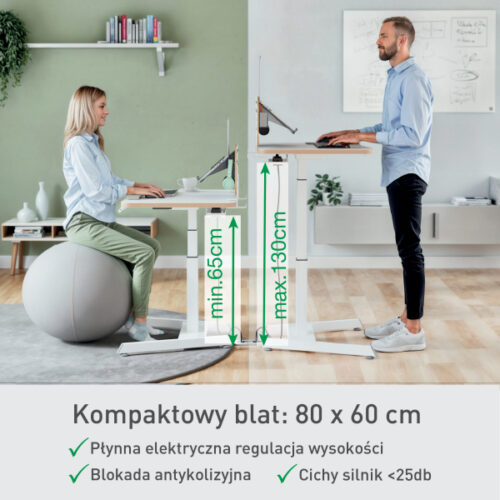 65340001_n_11.jpg Małe biurko Leitz Ergo do pracy w pozycji siedzącej i stojącej, obsługiwane elektronicznie, białe