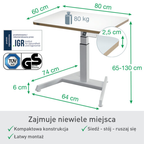 65340001_n_12.jpg Małe biurko Leitz Ergo do pracy w pozycji siedzącej i stojącej, obsługiwane elektronicznie, białe