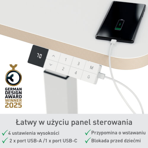 65340001_n_13.jpg Małe biurko Leitz Ergo do pracy w pozycji siedzącej i stojącej, obsługiwane elektronicznie, białe