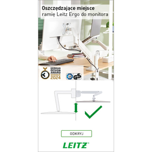 65370085_n_04.jpg Podwójne ramię Leitz Ergo do monitora, jasnoszare