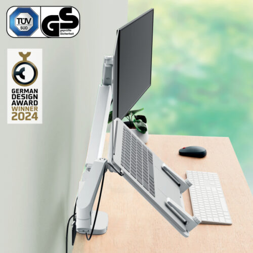 65380085_01.jpg Podwójne ramię Leitz Ergo do monitora i laptopa, jasnoszare
