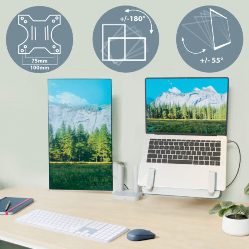 65380085_05.jpg Podwójne ramię Leitz Ergo do monitora i laptopa, jasnoszare