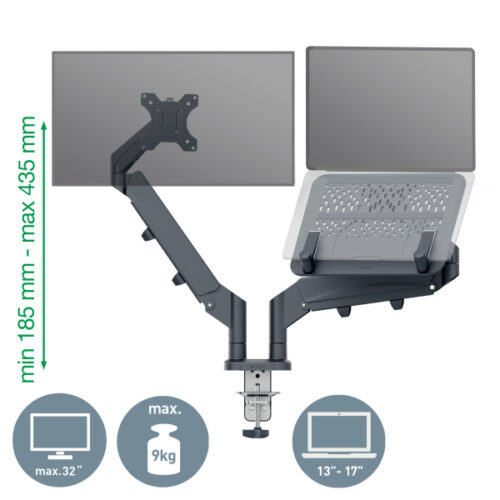 65380089_03.jpg Podwójne ramię Leitz Ergo do monitora i laptopa, ciemnoszare