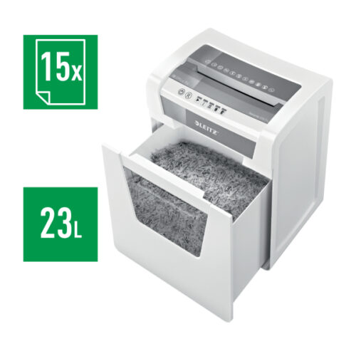 80030000_n_02.jpg Niszczarka Leitz IQ Office, P4, 15 kartek, 23 l kosz