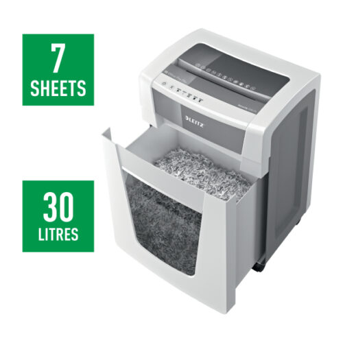 80040000_03.jpg Niszczarka Leitz IQ Office Pro, P5+, 7 kartek, 30 l kosz