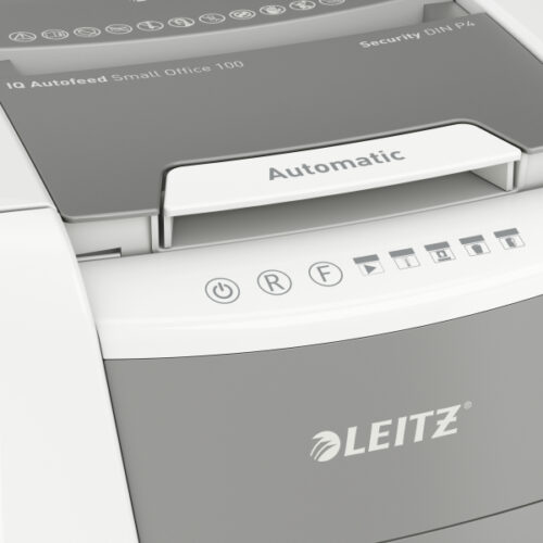 80110000_iu_06.jpg Niszczarka Leitz IQ AutoFeed 100, P4, 100 kartek, 34 l kosz
