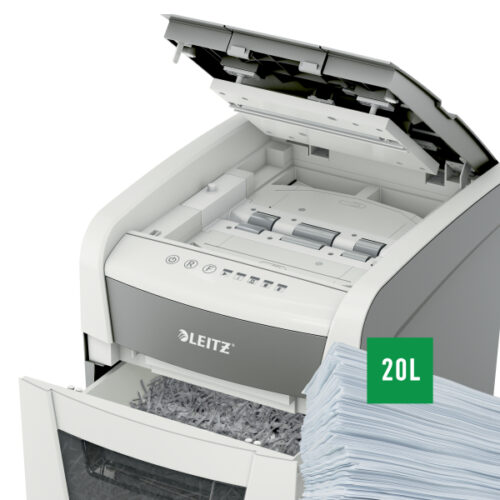 80350000_05.jpg Niszczarka Leitz IQ AutoFeed 50, P4, 50 kartek, 20 l kosz